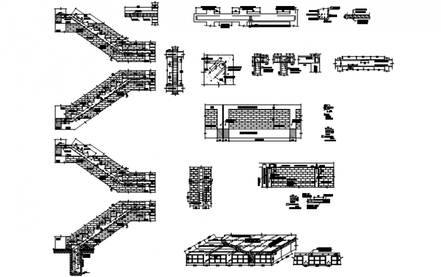 Staircases and floor if steel railway bridge construction cad drawing ...