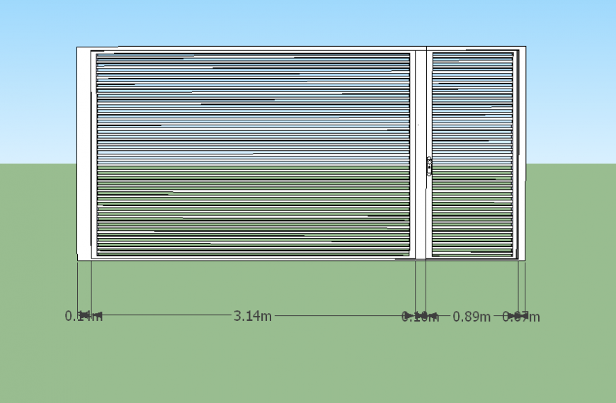 Steel grill detail elevation 3d model Sketchup file Cadbull