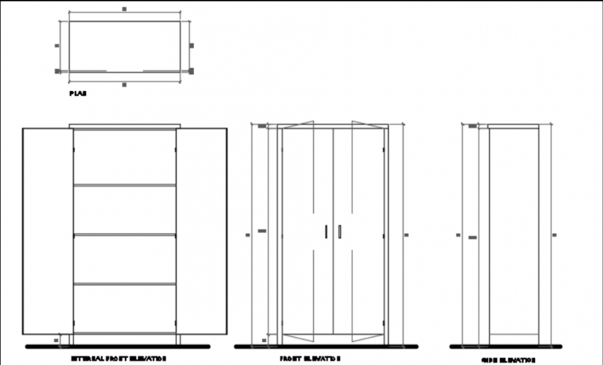 Storage cabinet front view - Cadbull