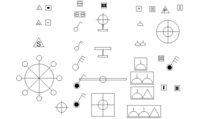 Symbols blocks detail 2d drawing in autocad software - Cadbull