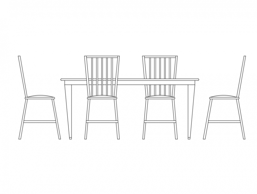Table And Chair Furniture Cad Blocks Design Dwg File Cadbull