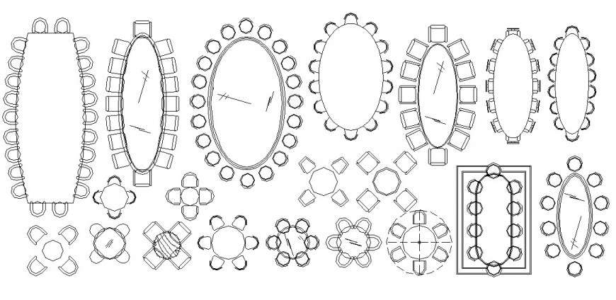 table and chairs blocks cad file - Cadbull