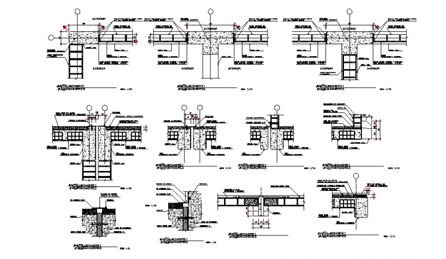 The Beam and column section plan layout file - Cadbull