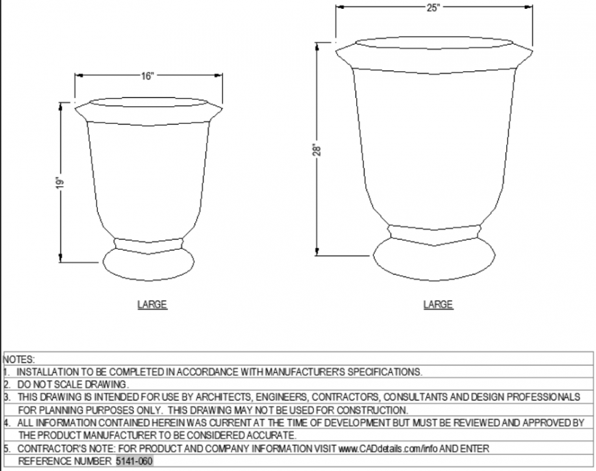 The desired trophy shaped pot plan detail dwg file. - Cadbull