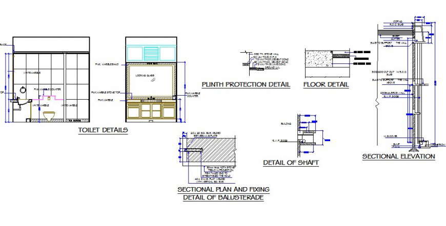 Toilet Of House Section Plan And Installation Cad Drawing Details Dwg File Cadbull
