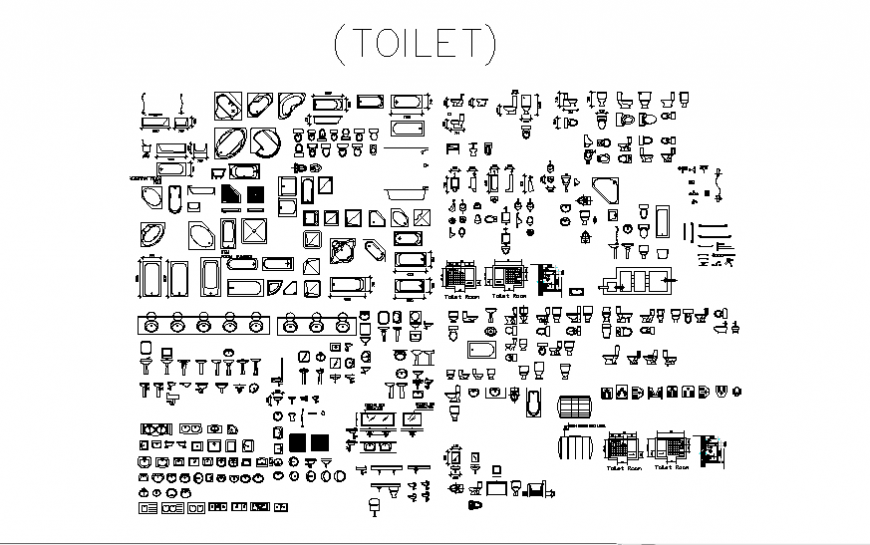 Toilet plumbing sanitary plan detail dwg file - Cadbull