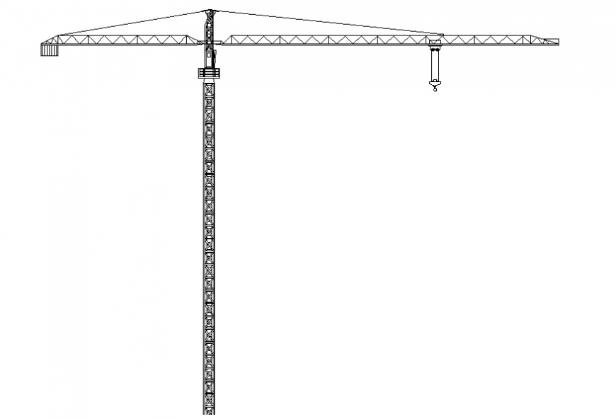 Tower crane detail elevation layout file - Cadbull