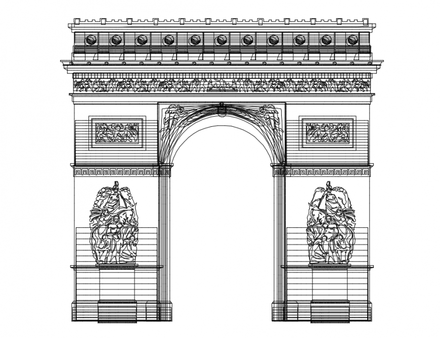 Traditional type garden gate front elevation cad drawing details dwg