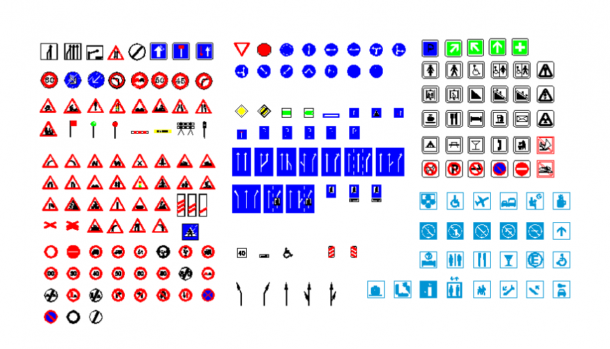 Traffic signals miscellaneous symbols cad blocks details dwg file - Cadbull