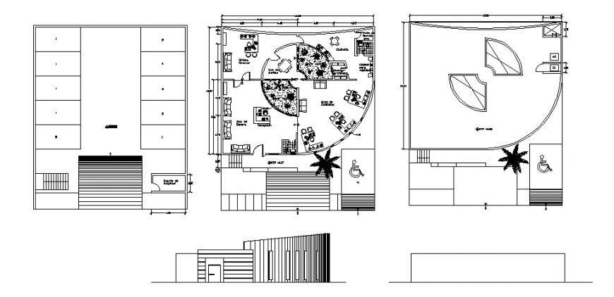 Travel Agency Office Elevation Section Plan And Auto Cad Drawing Details Dwg File Cadbull
