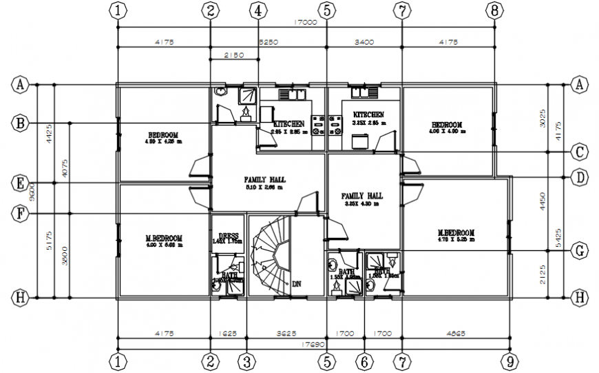 Twin House Layout Plan Drawing Cad File Cadbull