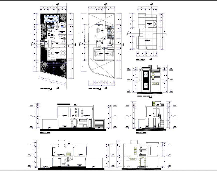 Two storey apartment autocad file - Cadbull