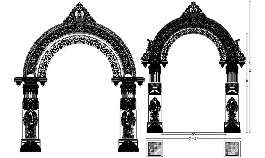 Temple gate. Ворота в храм. Архитектурные части арки ворот. Арочные врата. Врата храма.