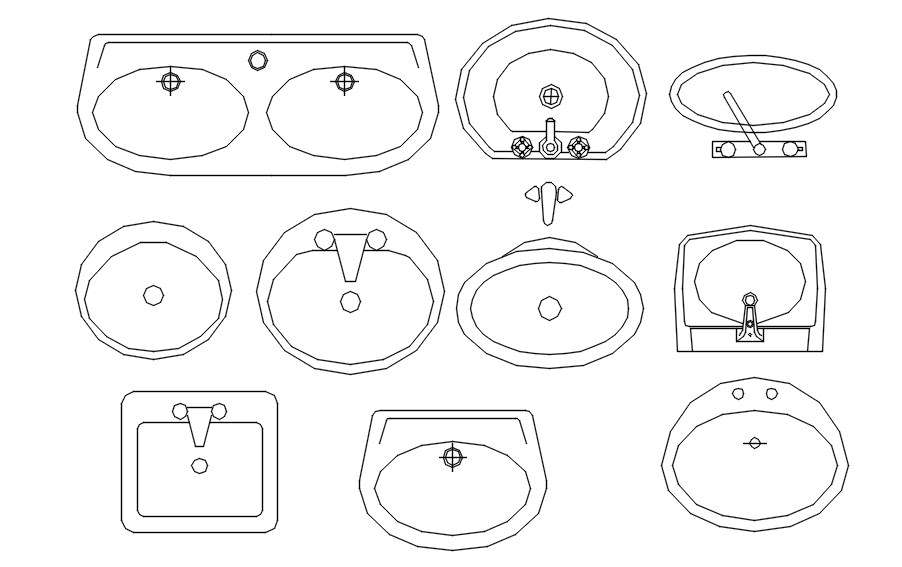 Counter Top Wash Basin Cad Block at Glen Skinner blog