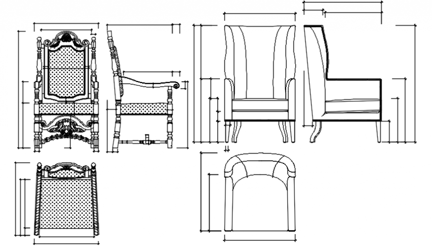 Unique Classic Chair Elevation Block Cad Drawing Details Dwg File Cadbull