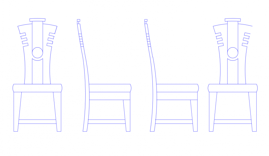 Unique Wooden Chair Elevation Blocks Cad Drawing Details Dwg File Cadbull