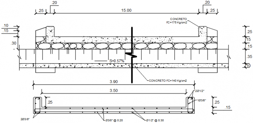 Vehicular footbridge section cad drawing file - Cadbull