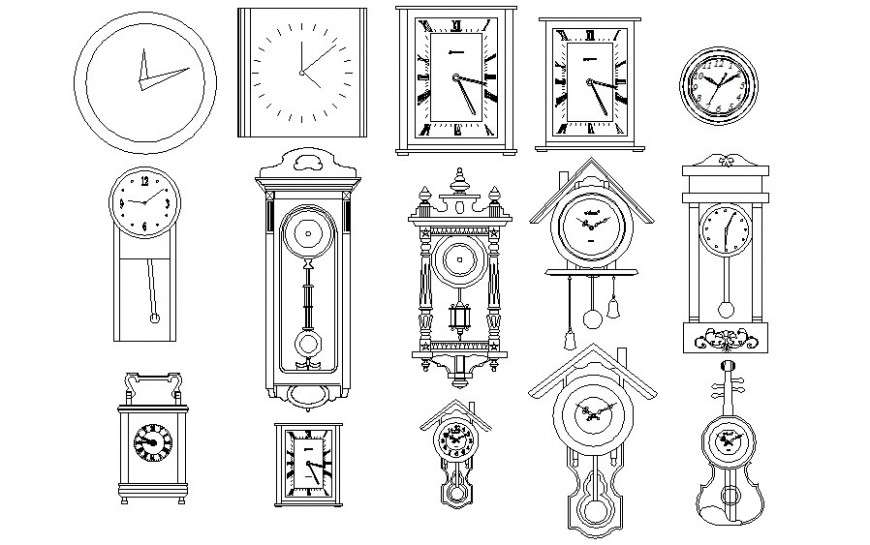 Hand drawn wall clock sketch design 1311139 Vector Art at Vecteezy