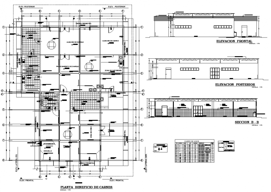 Warehouse structural plan drawing in dwg AutoCAD file