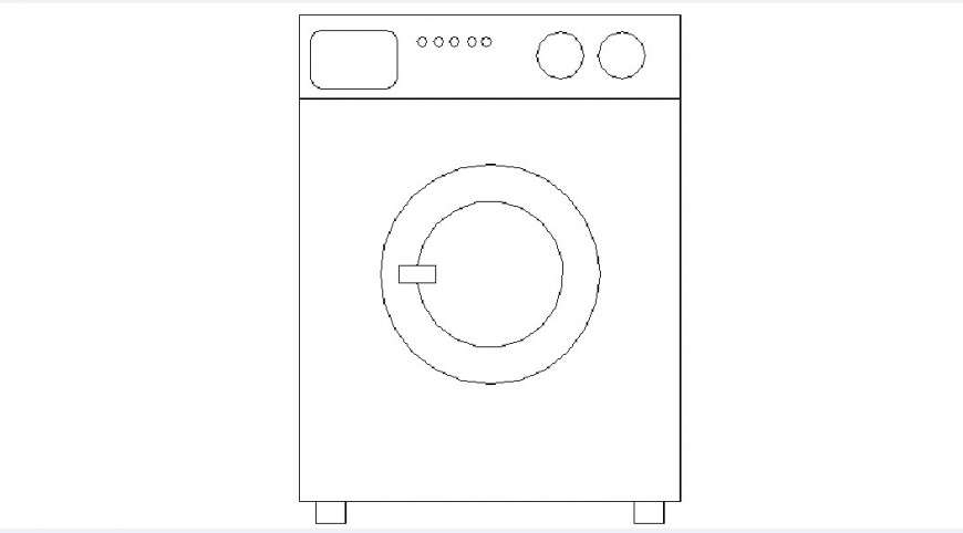  Washing  machine  2d elevation block cad drawing details dwg  