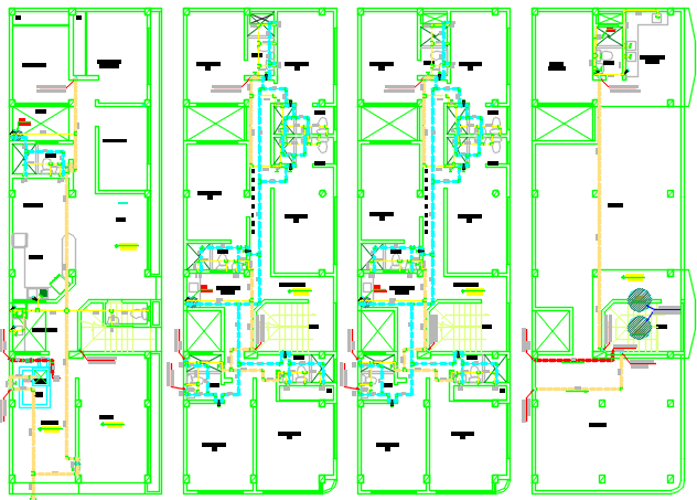 Plumbing layout plan autocad dwg water sanitary 