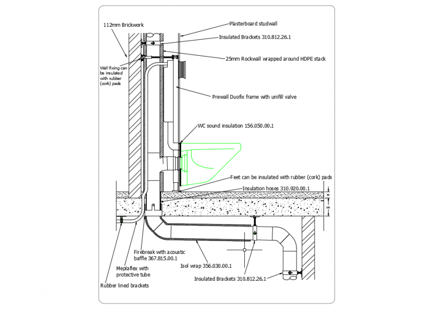 Wc Fitting Plumbing Detail Section Drawing Cadbull