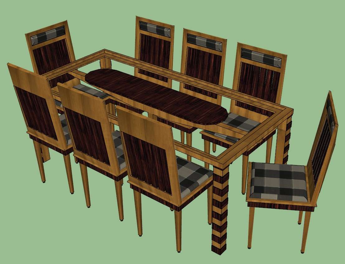 wooden dining table design - Cadbull