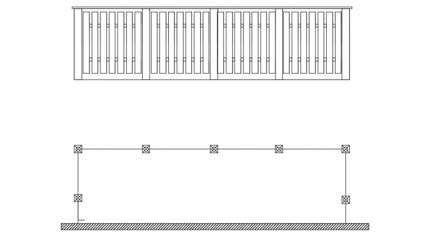 Wooden balcony railing design auto cad file - Cadbull