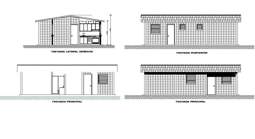 Wooden house sectional elevation drawing in dwg AutoCAD file. - Cadbull