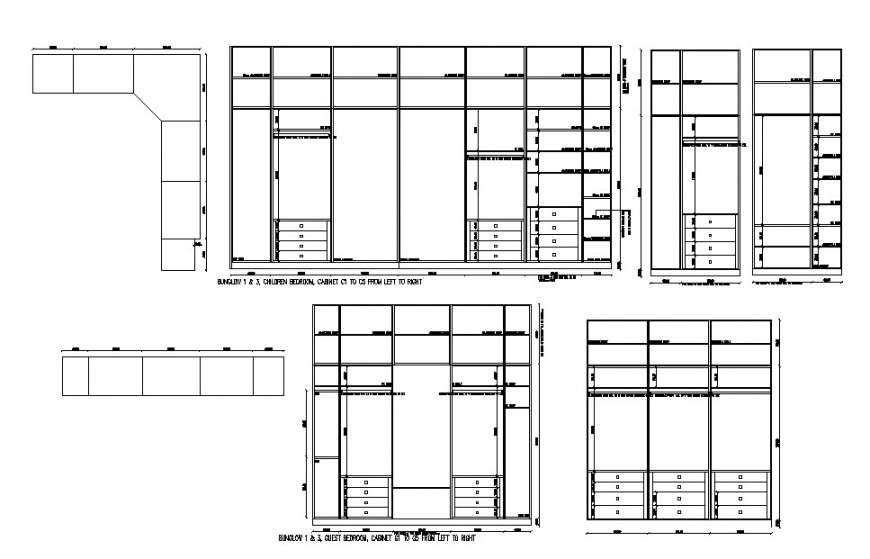 Wooden Wardrobe Elevation And Section Cad Drawing Details Dwg File 11052019014503 