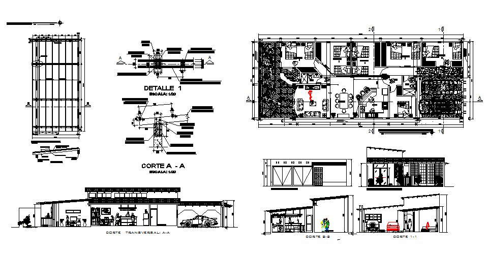 Guest House Floor Plans In Autocad File Cadbull