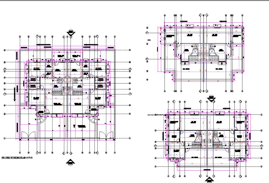 Working housing plan autocad file - Cadbull